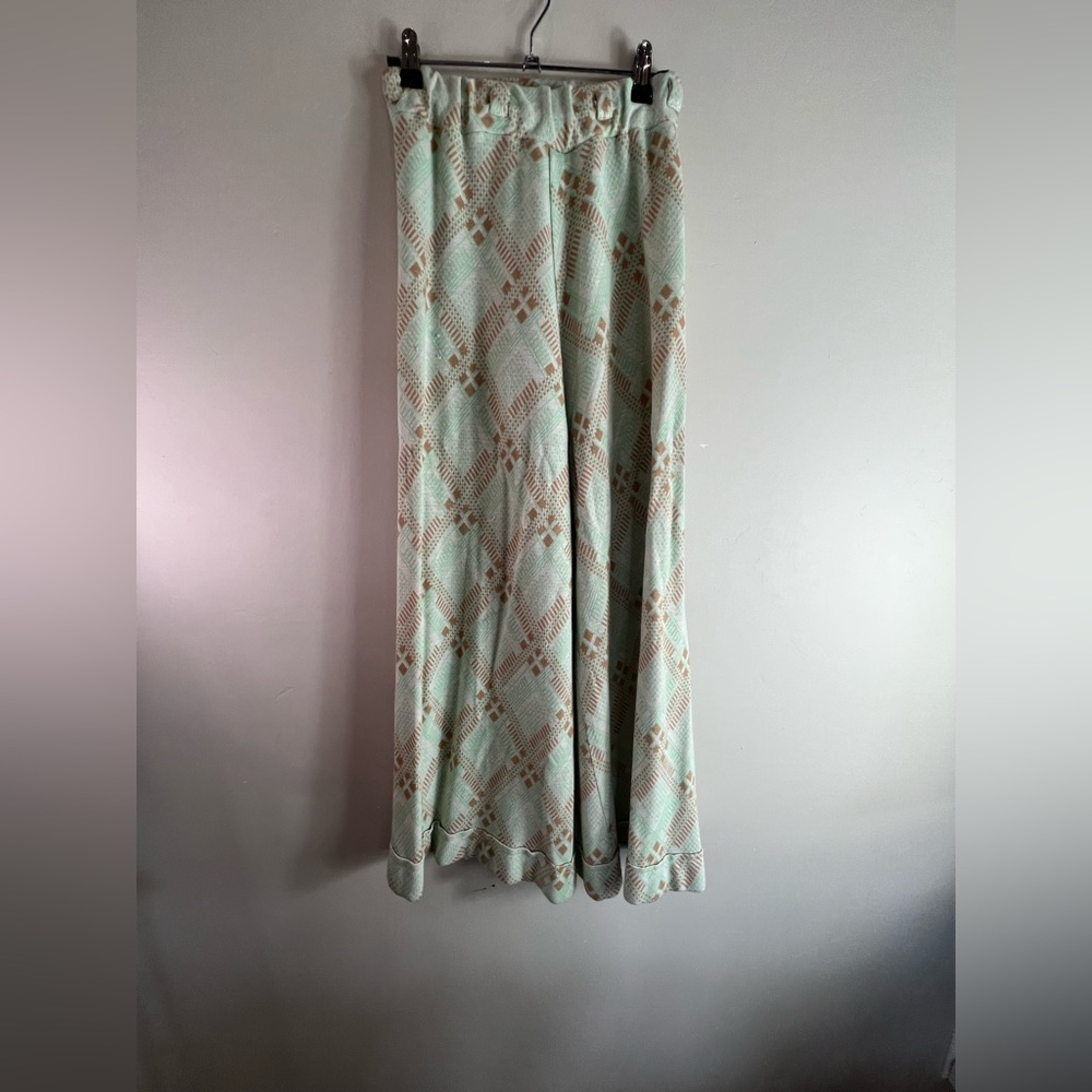 Vintage Poylester Wide Leg Flare 70’s High Waist Trouser Bell Bottom Pants U556 - Picture 2 of 4